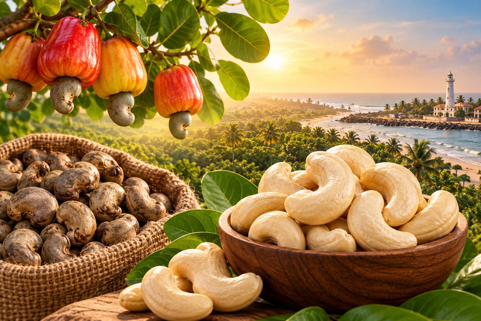 Golden cashew harvest along the South Indian coast